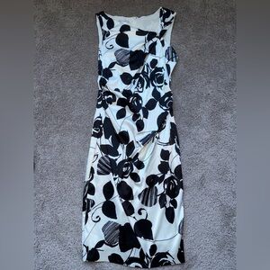 Maggy London One Shoulder Black and White Dress